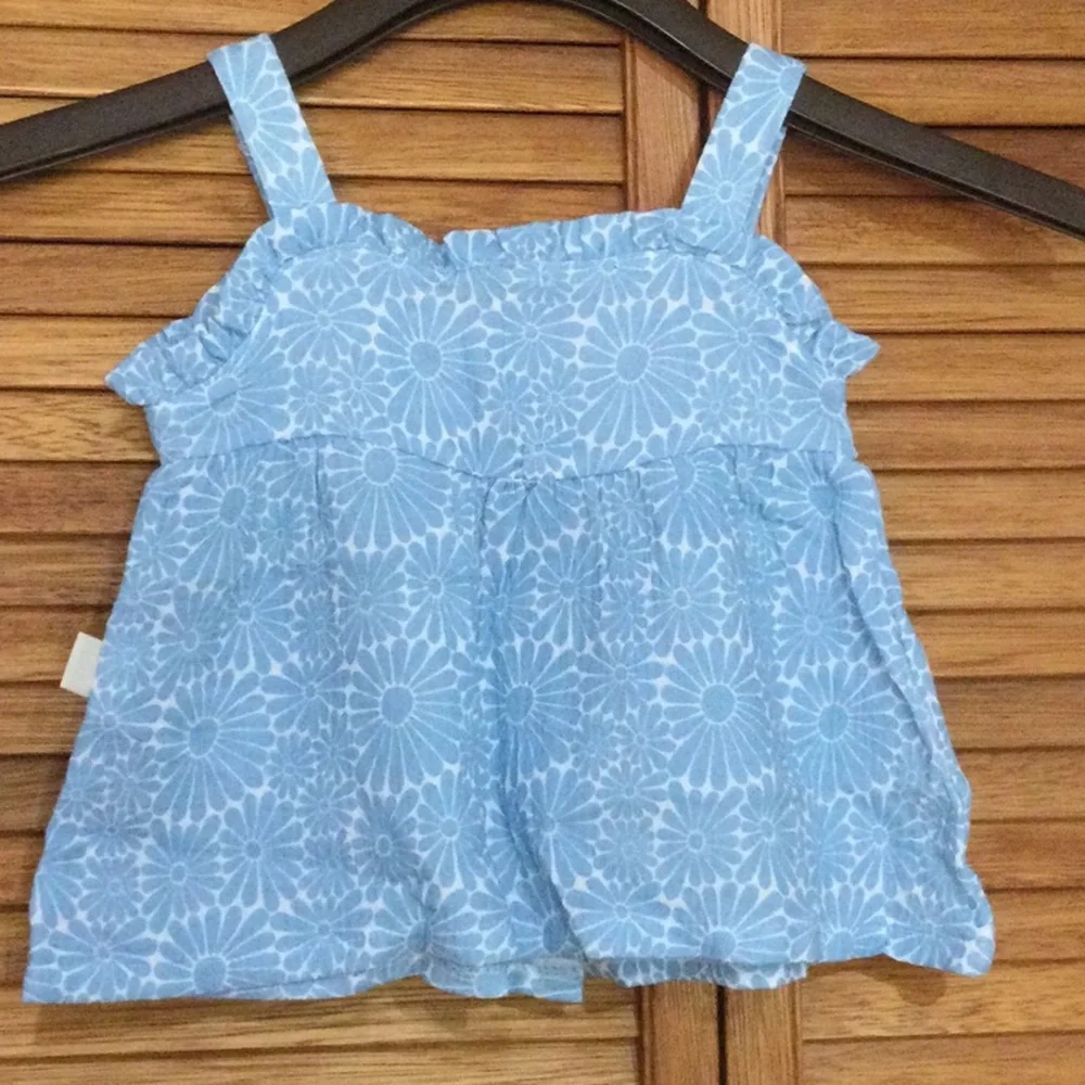 Rabbit +Bear Organic Blue Floral Kids Matching Set with sunglasses - Picture 5 of 9
